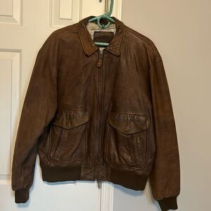 Vintage men’s leather bomber jacket.